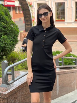 Платье поло черное