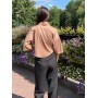 Укороченная блузка с защипами карамель