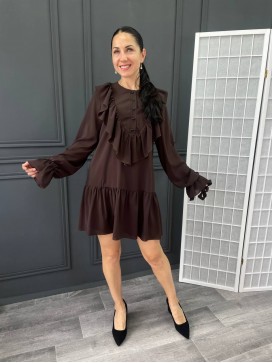 Платье из шифона шоколад