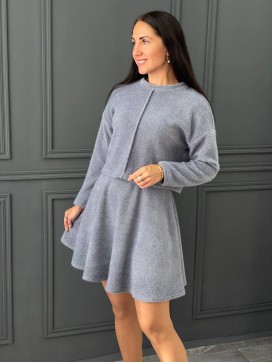 Костюм с юбкой графит