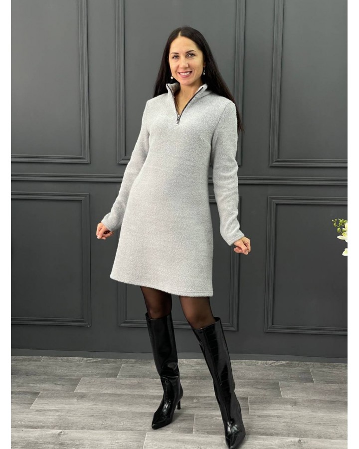 Платье мини серое