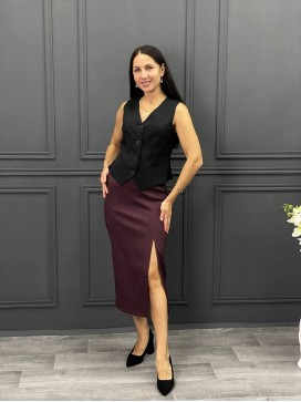 Юбка миди в цвете баклажан