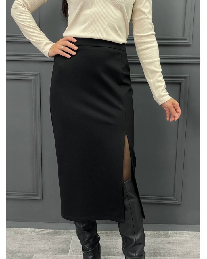 Юбка миди из бандажного трикотажа