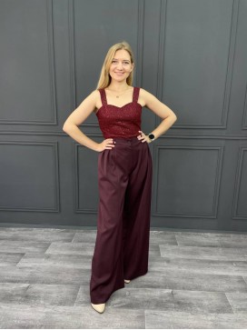 Оверсайз брюки бордо