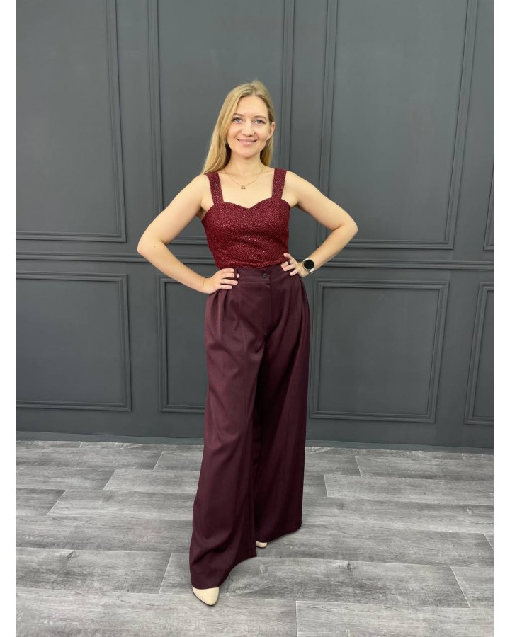 Оверсайз брюки бордо