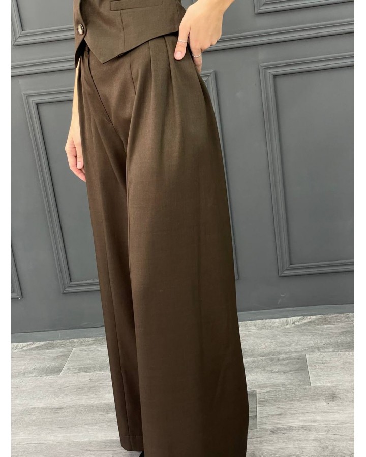 Оверсайз брюки в цвете шоколад