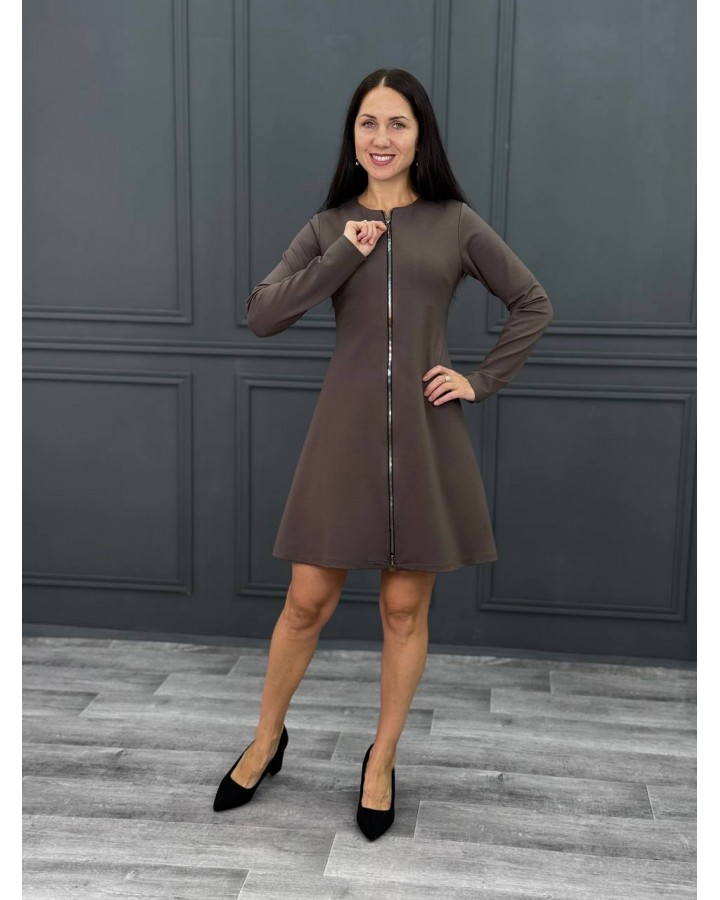 Платье на молнии капучино