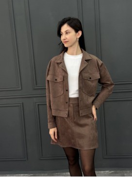 Рубашка замш капучино