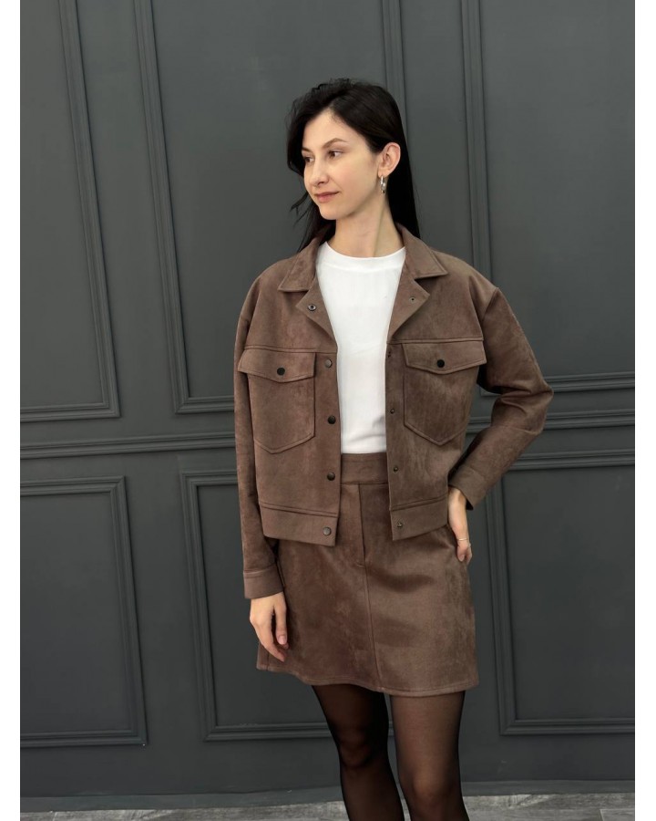 Рубашка замш капучино