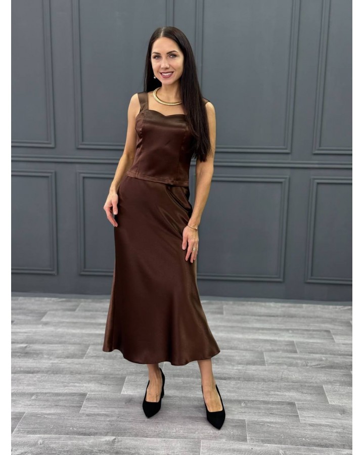 Юбка шелк миди