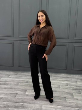 Блузка из шифона шоколад