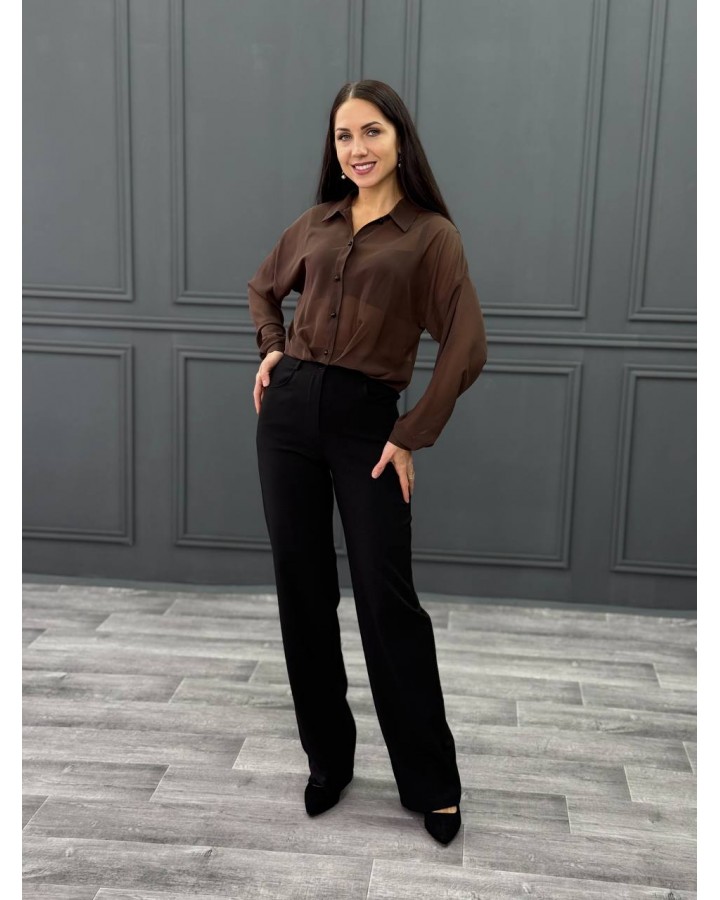 Блузка из шифона шоколад