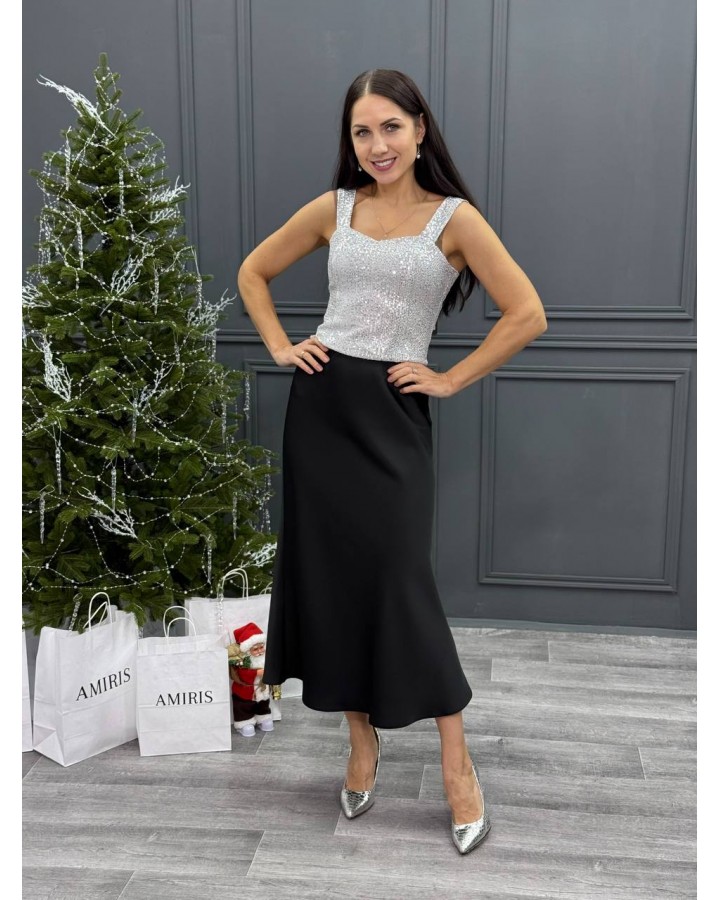 Юбка миди шелк