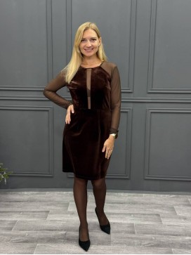 Платье с сеткой по груди