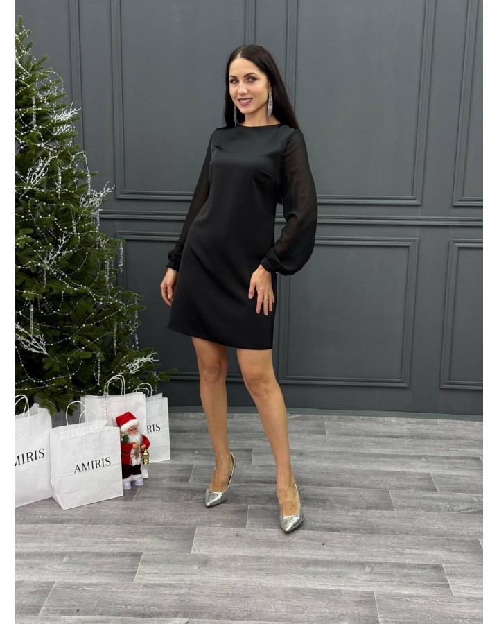 Платье с шифоновыми рукавами