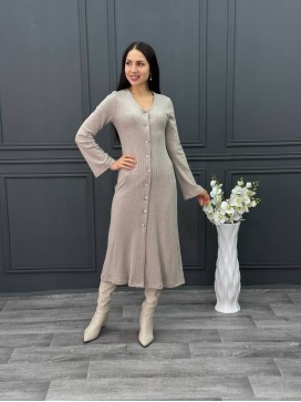 Платье-кардиган песочное