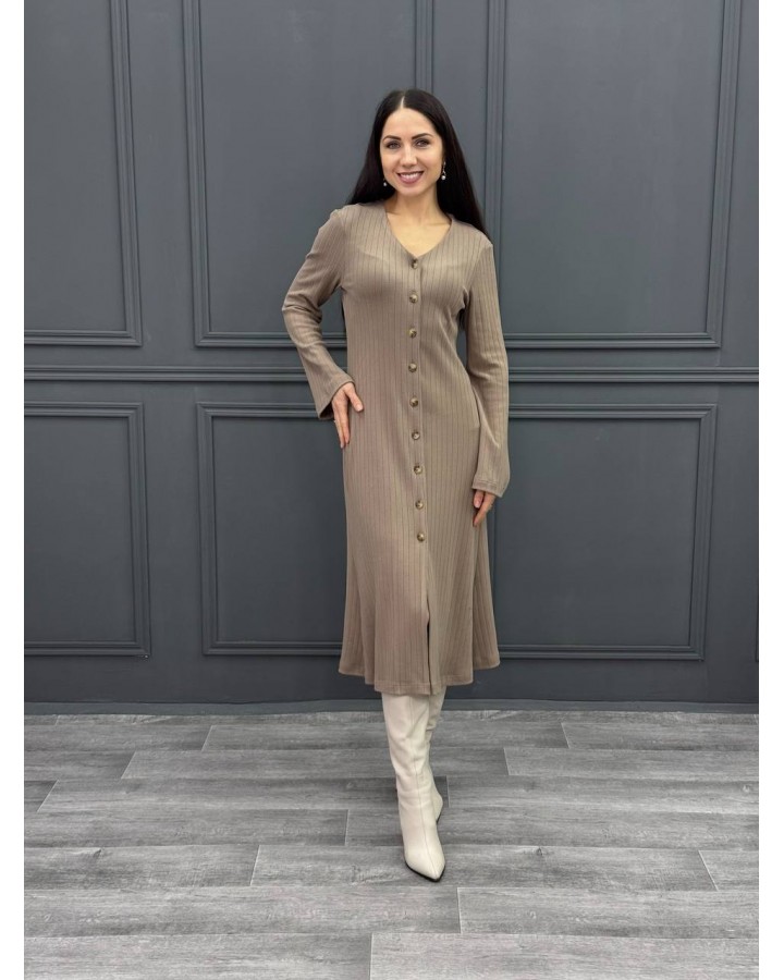 Платье-кардиган капучино