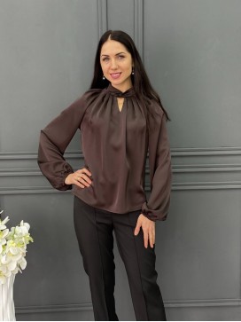 Блузка перекрут шоколад