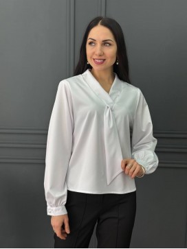 Блузка галстук белая