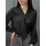 Блузка галстук черная