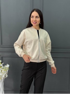 Бомбер замш молоко