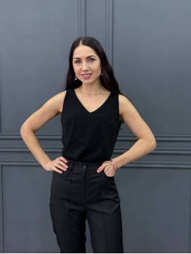 Блузка-майка черный люрекс