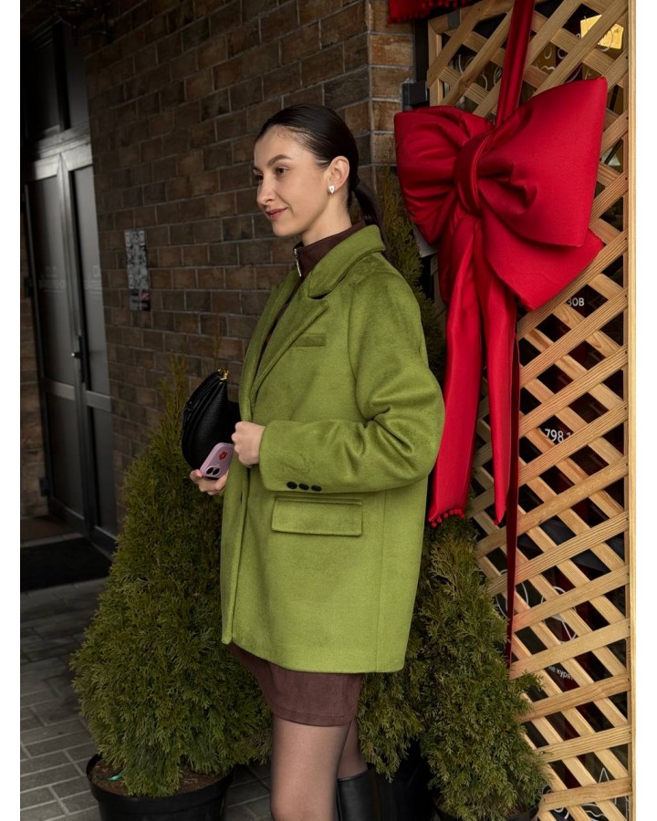 Жакет-пальто оливка