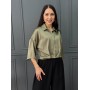 Блузка с защипами хаки