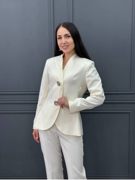 Жакет без лацканов молоко