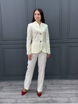 Брюки прямые со стрелкой молоко