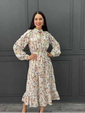 Платье миди шифон цветочки