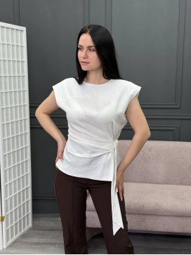 Блузка узел пудра