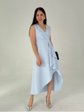 Платье каскад голубое