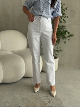 Джинсы прямые белые