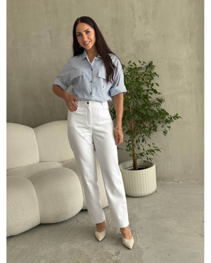 Джинсы прямые белые